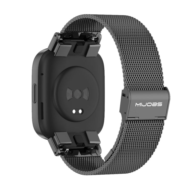 For Redmi Watch 3 Mijobs Milan Buckle Metal Watch Band(Black)
