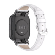 For Redmi Watch 3 Mijobs Genuine Leather Slim Watch Band(White Black)