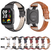 For Redmi Watch 3 Mijobs Genuine Leather Slim Watch Band(Black)