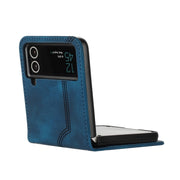 For Samsung Galaxy Z Flip4 5G Heart Pattern Skin Feel Leather Phone Case(Royal Blue)