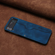 For Samsung Galaxy Z Flip4 5G Heart Pattern Skin Feel Leather Phone Case(Royal Blue)
