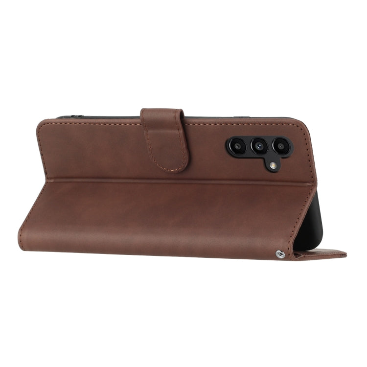 For Samsung Galaxy A24 4G Heart Pattern Skin Feel Leather Phone Case(Brown)