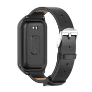For Xiaomi Smart Band 8 Active / Redmi Band 2 Mijobs Metal Shell Microfiber PU Leather Watch Band(Black)