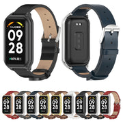 For Xiaomi Smart Band 8 Active / Redmi Band 2 Mijobs Metal Shell Microfiber PU Leather Watch Band(Black Silver)