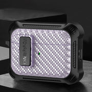 For AirPods 3 Alpha Carbon Fiber Wireless Bluetooth Earphone Protective Case(Purple)