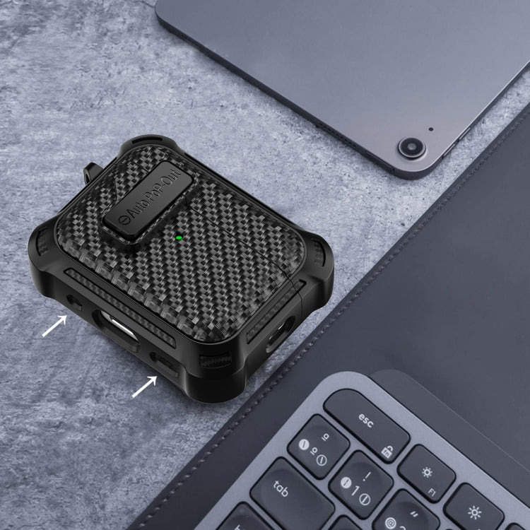 For AirPods Pro Alpha Carbon Fiber Wireless Bluetooth Earphone Protective Case(Royal Blue)