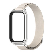 For Xiaomi Smart Band 8 Active / Redmi Band 2 Mijobs Metal Shell Nylon Breathable Watch Band(Grey Silver)