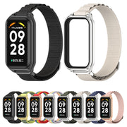 For Xiaomi Smart Band 8 Active / Redmi Band 2 Mijobs Metal Shell Nylon Breathable Watch Band(Black)
