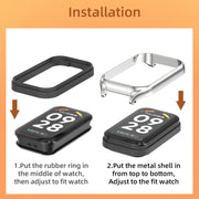 For Xiaomi Smart Band 8 Active / Redmi Band 2 Mijobs Metal Shell Nylon Breathable Watch Band(Black Silver)