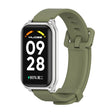 For Xiaomi Smart Band 8 Active / Redmi Band 2 Mijobs Metal Shell Silicone Watch Band(Army Green Silver) - free shipping - PMC TechLife - Order now!