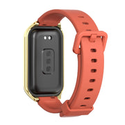 For Xiaomi Smart Band 8 Active / Redmi Band 2 Mijobs Metal Shell Silicone Watch Band(Orange Gold)