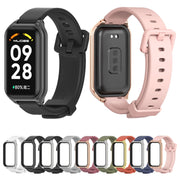 For Xiaomi Smart Band 8 Active / Redmi Band 2 Mijobs Metal Shell Silicone Watch Band(Orange Gold)