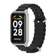 For Xiaomi Smart Band 8 Active / Redmi Band 2 Mijobs Metal Shell Ocean Silicone Watch Band(Black Silver) - Watch Bands by MIJOBS | Online Shopping South Africa | PMC TechLife | Buy Now Pay Later Mobicred