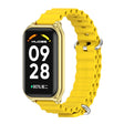 For Xiaomi Smart Band 8 Active / Redmi Band 2 Mijobs Metal Shell Ocean Silicone Watch Band(Yellow Gold) - Watch Bands by MIJOBS | Online Shopping South Africa | PMC TechLife | Buy Now Pay Later Mobicred