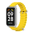 For Xiaomi Smart Band 8 Active / Redmi Band 2 Mijobs Metal Shell Ocean Silicone Watch Band(Yellow Silver) - Watch Bands by MIJOBS | Online Shopping South Africa | PMC TechLife | Buy Now Pay Later Mobicred