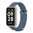 For Xiaomi Smart Band 8 Active / Redmi Band 2 Mijobs Metal Shell Ocean Silicone Watch Band(Dark Blue Silver) - Watch Bands by MIJOBS | Online Shopping South Africa | PMC TechLife | Buy Now Pay Later Mobicred