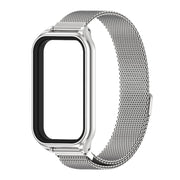 For Xiaomi Smart Band 8 Active / Redmi Band 2 Mijobs Metal Shell + Milan Magnetic Metal Watch Band(Silver)