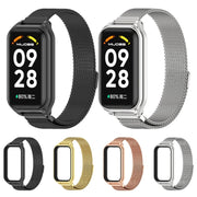 For Xiaomi Smart Band 8 Active / Redmi Band 2 Mijobs Metal Shell + Milan Magnetic Metal Watch Band(Black)