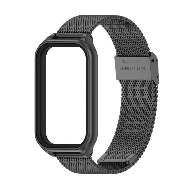 For Xiaomi Smart Band 8 Active / Redmi Band 2 Mijobs Metal Shell + Milan Buckle Metal Watch Band(Black)