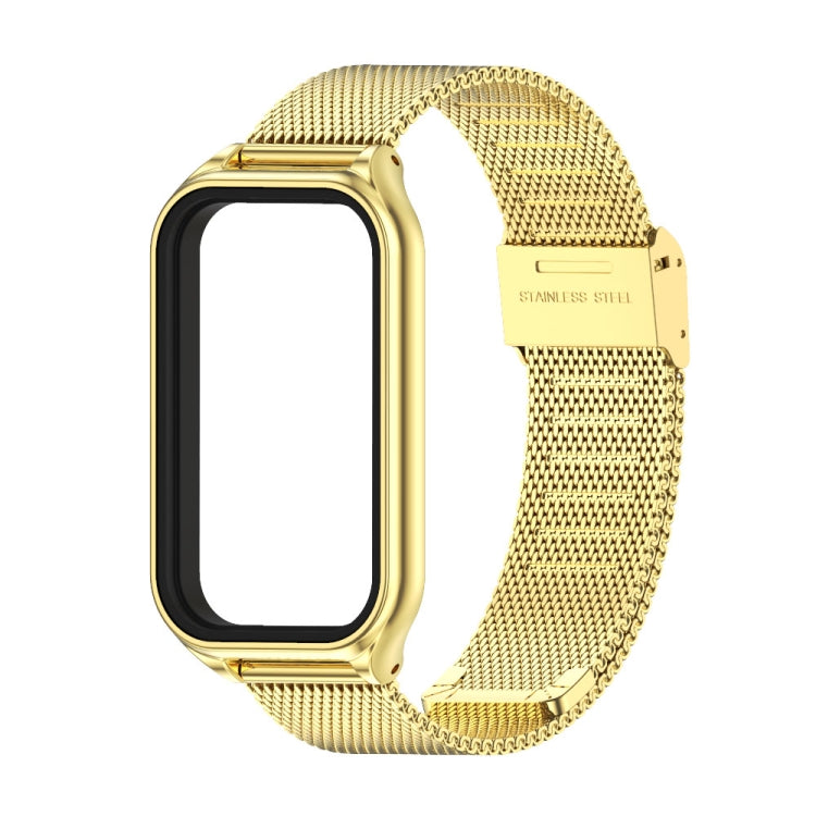 For Xiaomi Smart Band 8 Active / Redmi Band 2 Mijobs Metal Shell + Milan Buckle Metal Watch Band(Gold)