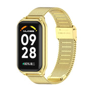 For Xiaomi Smart Band 8 Active / Redmi Band 2 Mijobs Metal Shell + Milan Buckle Metal Watch Band(Gold)