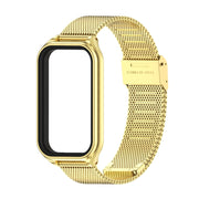 For Xiaomi Smart Band 8 Active / Redmi Band 2 Mijobs Metal Shell + Milan Buckle Metal Watch Band(Gold)