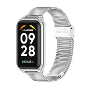 For Xiaomi Smart Band 8 Active / Redmi Band 2 Mijobs Metal Shell + Milan Buckle Metal Watch Band(Silver)