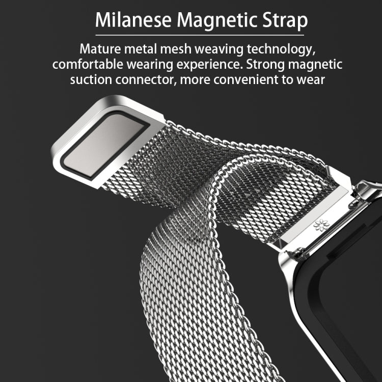 For Xiaomi Smart Band 8 Active / Redmi Band 2 Mijobs Metal Shell + Milan Buckle Metal Watch Band(Black)