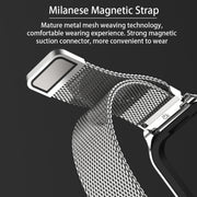 For Xiaomi Smart Band 8 Active / Redmi Band 2 Mijobs Metal Shell + Milan Buckle Metal Watch Band(Black)
