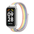 For Xiaomi Smart Band 8 Active / Redmi Band 2 Mijobs Metal Shell Breathable Nylon Loop Watch Band(Colorful Silver) - Watch Bands by MIJOBS | Online Shopping South Africa | PMC TechLife | Buy Now Pay Later Mobicred