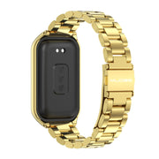 For Xiaomi Smart Band 8 Active / Redmi Band 2 Mijobs Metal Shell + Three-Bead Stainless Steel Watch Band(Gold)