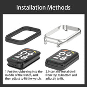 For Xiaomi Smart Band 8 Active / Redmi Band 2 Mijobs Metal Shell + Three-Bead Stainless Steel Watch Band(Silver)