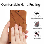 For iPhone 12 / 12 Pro Stitching Embossed Leather Phone Case(Brown)