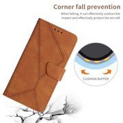 For iPhone 11 Stitching Embossed Leather Phone Case(Brown)