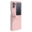 For OPPO Find N2 Flip NILLKIN Skin Feel Liquid Silicone Phone Case With Finger Strap(Pink) - free shipping - PMC TechLife - Order now!