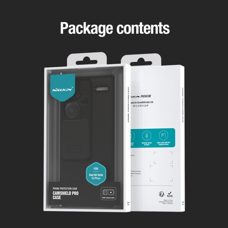 For Xiaomi Redmi Note 13 Pro+ 5G NILLKIN CamShield Pro PC Phone Case(Black)