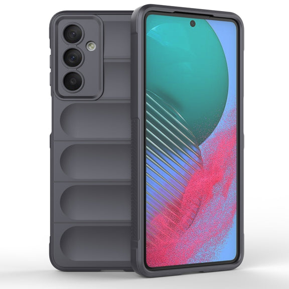 For Samsung Galaxy M54 5G Magic Shield TPU + Flannel Phone Case(Dark Grey)