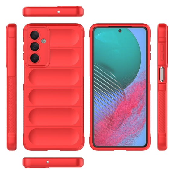 For Samsung Galaxy M54 5G Magic Shield TPU + Flannel Phone Case(Dark Grey)