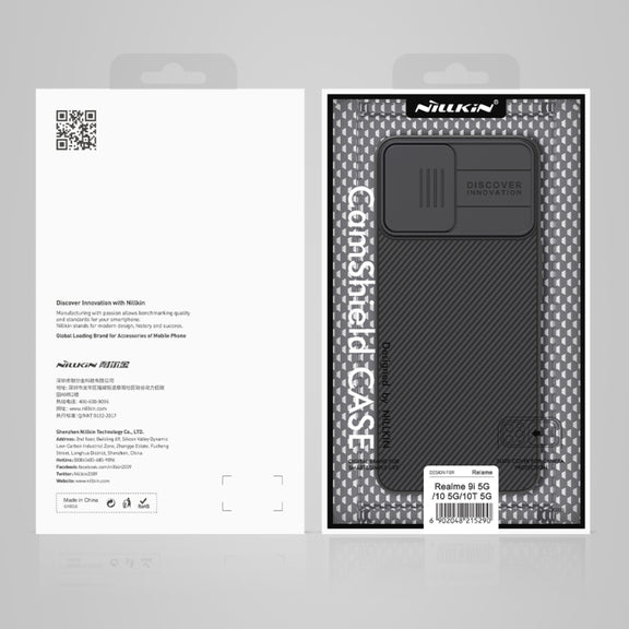For Realme 9i 5G / 10 5G / 10T 5G NILLKIN Black Mirror Series Camshield PC Phone Case(Blue)