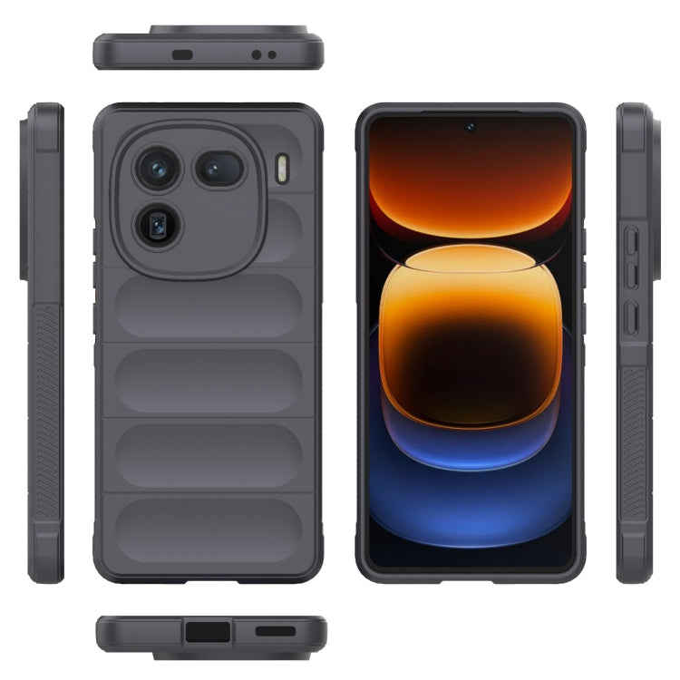 For vivo iQOO 12 5G Magic Shield TPU + Flannel Phone Case(Dark Grey)