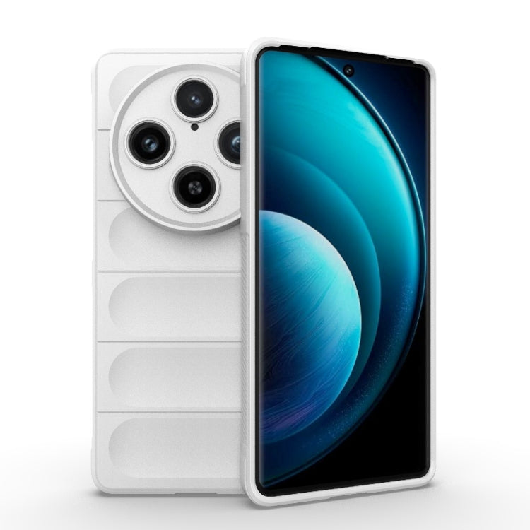 For vivo X100 Pro 5G Magic Shield TPU + Flannel Phone Case(White)