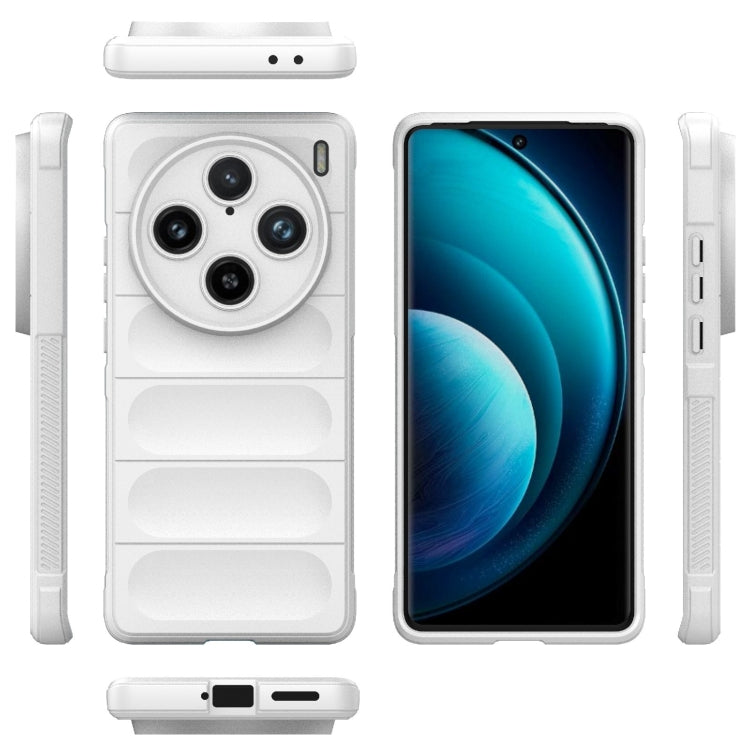 For vivo X100 Pro 5G Magic Shield TPU + Flannel Phone Case(White)