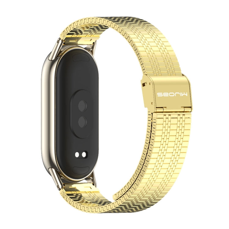 For Xiaomi Mi Band 8 / 9 / 9 NFC Mijobs Stainless Steel Metal Watch Band(Gold+Light Gold)