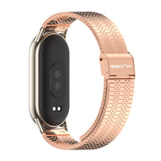 For Xiaomi Mi Band 8 / 9 / 9 NFC Mijobs Stainless Steel Metal Watch Band(Rose Gold+Light Gold)