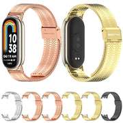 For Xiaomi Mi Band 8 / 9 / 9 NFC Mijobs Stainless Steel Metal Watch Band(Rose Gold+Light Gold)