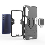 For Samsung Galaxy M54 5G Magnetic Ring Holder PC + TPU Phone Case(Navy Blue)