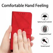 For Samsung Galaxy S21 5G Stitching Embossed Leather Phone Case(Red)