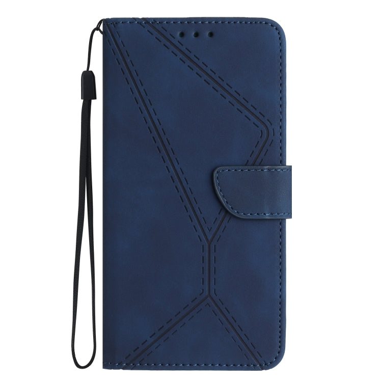 For Samsung Galaxy S21+ 5G Stitching Embossed Leather Phone Case(Blue)