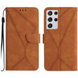 For Samsung Galaxy S21 Ultra 5G Stitching Embossed Leather Phone Case(Brown) - free shipping - PMC TechLife - Order now!