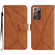 For Samsung Galaxy Note20 Ultra Stitching Embossed Leather Phone Case(Brown)